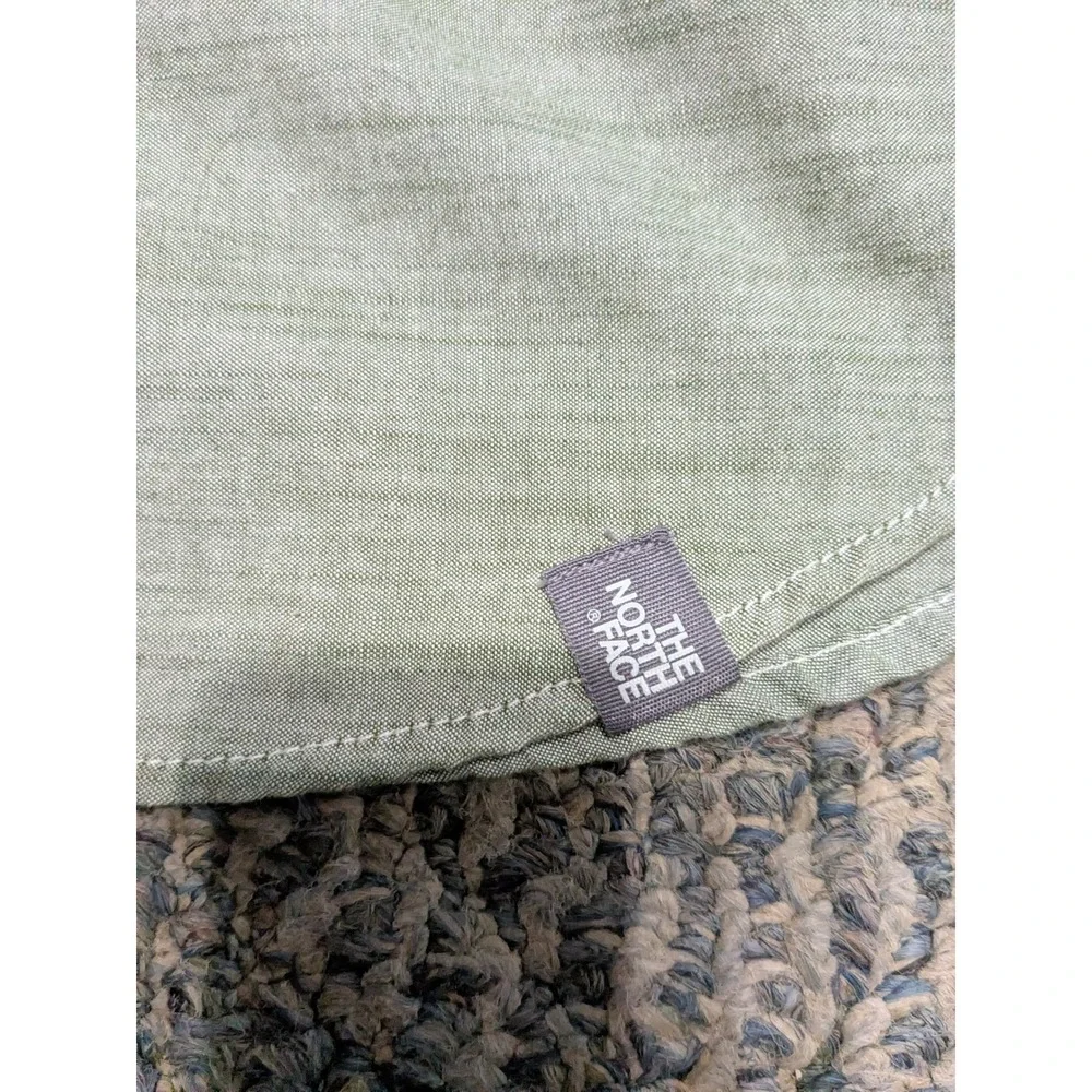 The North Face Mens XL Long Sleeve Button Down Shirt Sage Green Heathered Pocket - Picture 3 of 6